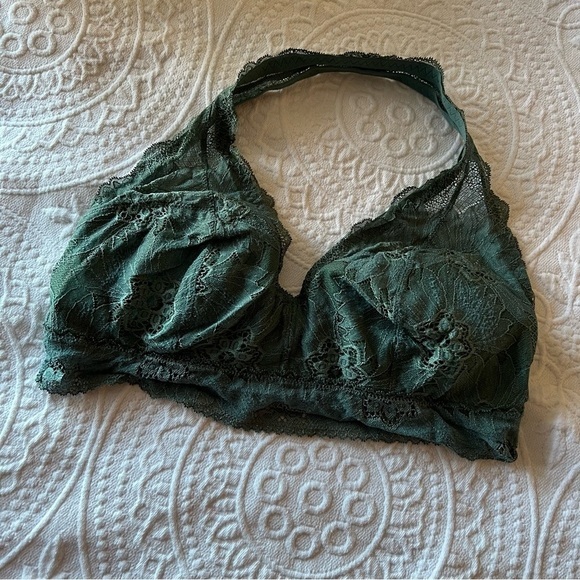 AERIE green lace halter style bralette‎ - Picture 1 of 3